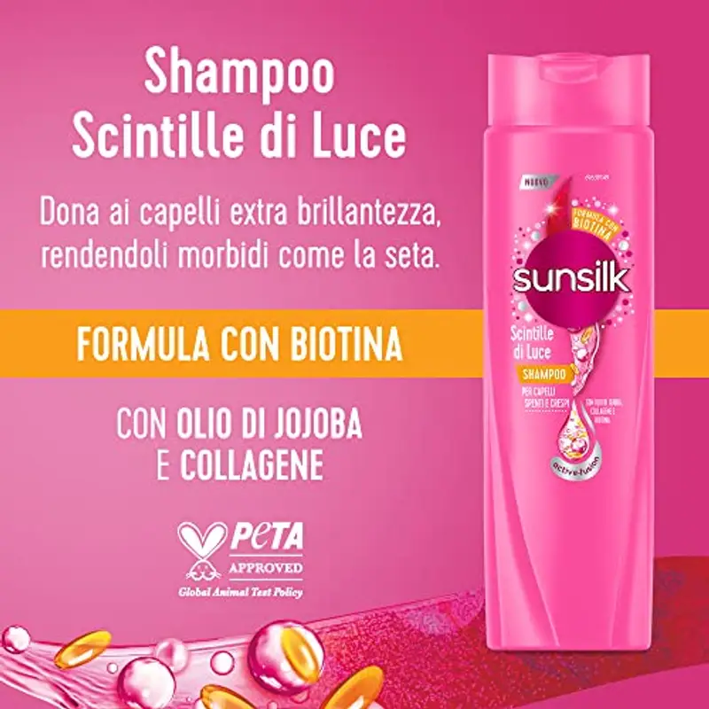 Sunsilk, Shampoo Scintille di Luce, Shampoo Anticrespo Districante, Dona Lucentezza al Capello, Formula Active-Fusion miniatura 3