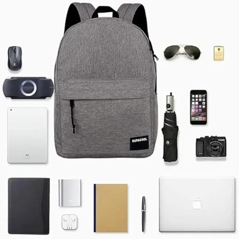 SUPACOOL Zaino leggero e casual con porta di ricarica USB per uomini e donne, borsa per libri di scuola per college miniatura 3