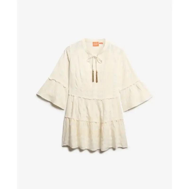 Abito corto a maniche lunghe e volant Ibiza donna Superdry