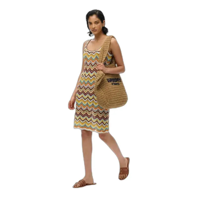 Abito corto in maglia zigzag donna Superdry