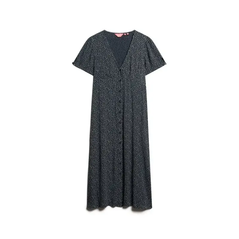 Abito midi stampato con bottoni da donna Superdry
