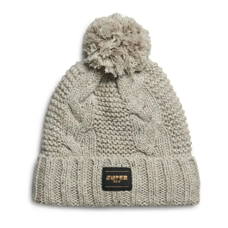 Berretto da donna in maglia a treccia Superdry