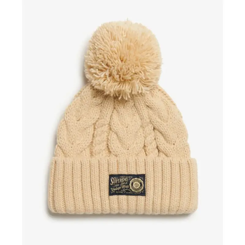 Berretto spesso a maglia trecciata donna Superdry