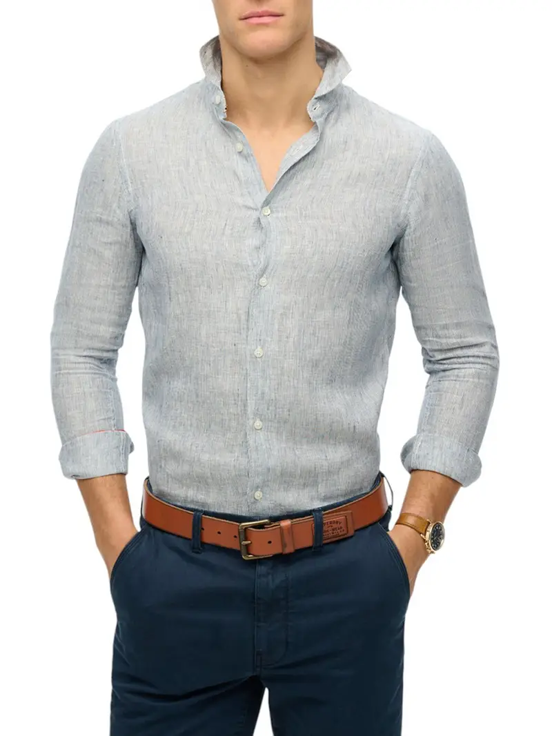 camicia casual superdry da uomo - blu