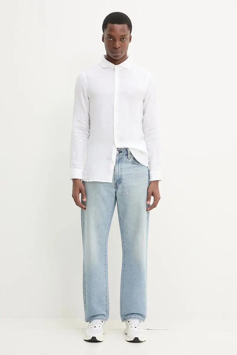 camicia di lino uomo colore beige M4010995A-01C miniatura 2