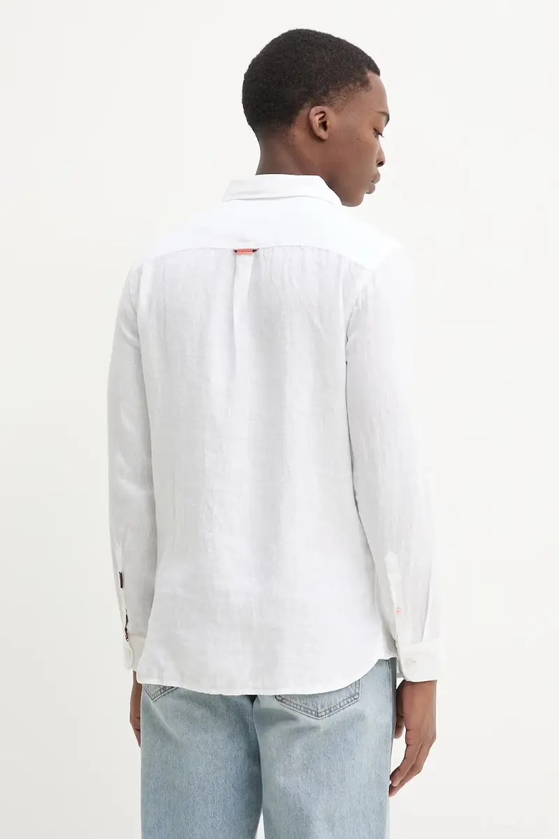 camicia di lino uomo colore beige M4010995A-01C miniatura 3