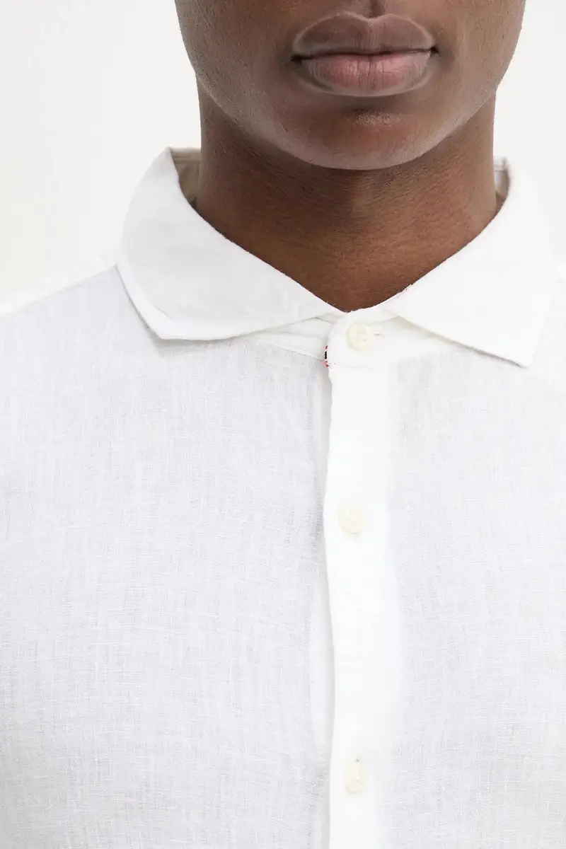 camicia di lino uomo colore beige M4010995A-01C miniatura 5