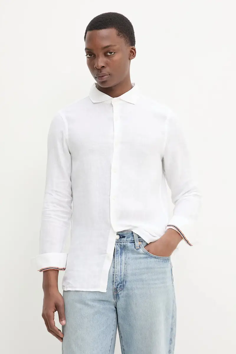 camicia di lino uomo colore beige M4010995A-01C