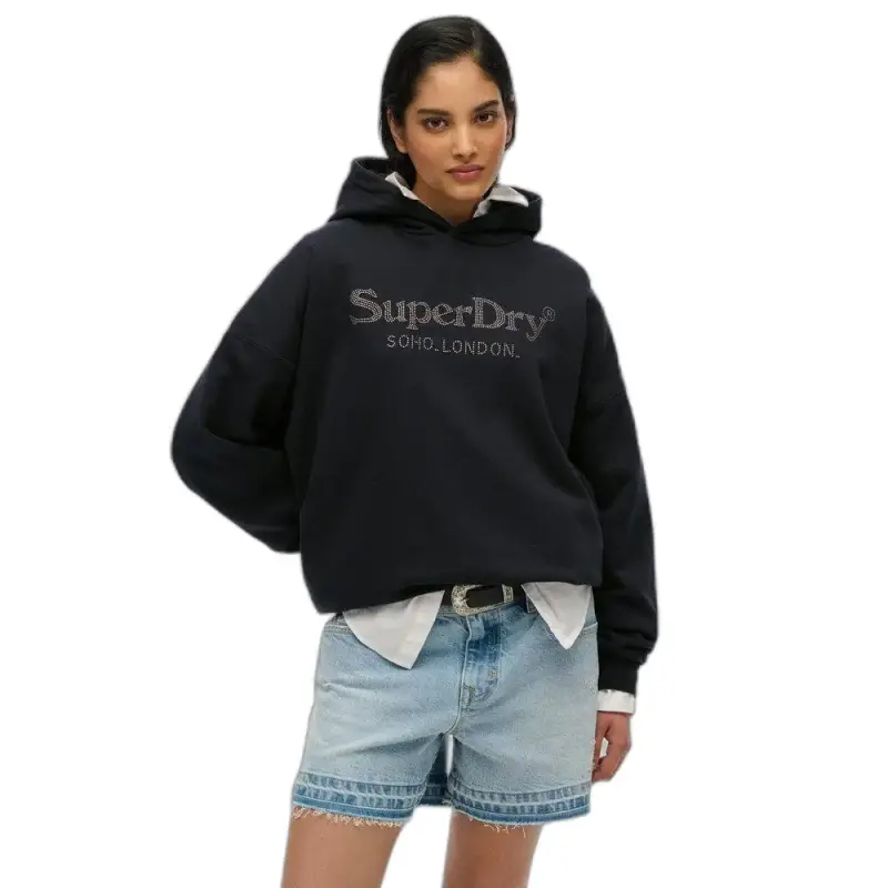 Felpa con cappuccio metallica da donna Superdry Venue