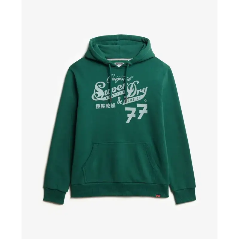 Felpa con cappuccio Superdry Leather & Boot Co Script