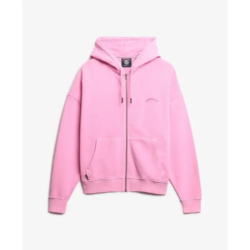 Felpa con cerniera a cappuccio da donna Superdry Logo Essential