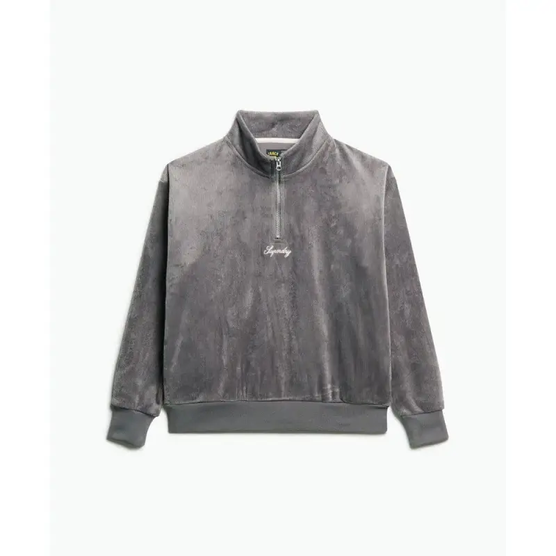 Felpa con zip 1/2 in velluto per donna Superdry Country Club