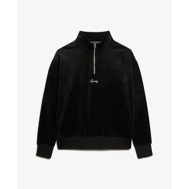 Felpa con zip 1/2 in velluto per donna Superdry Country Club