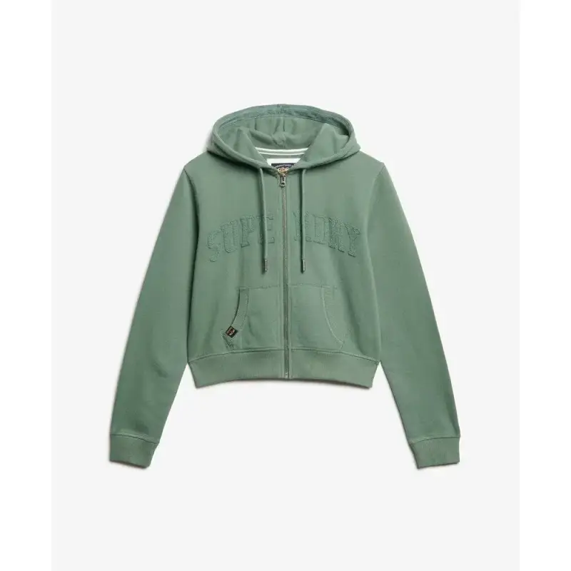 Felpa cropped con cappuccio e zip da donna Superdry Athletic Essentials