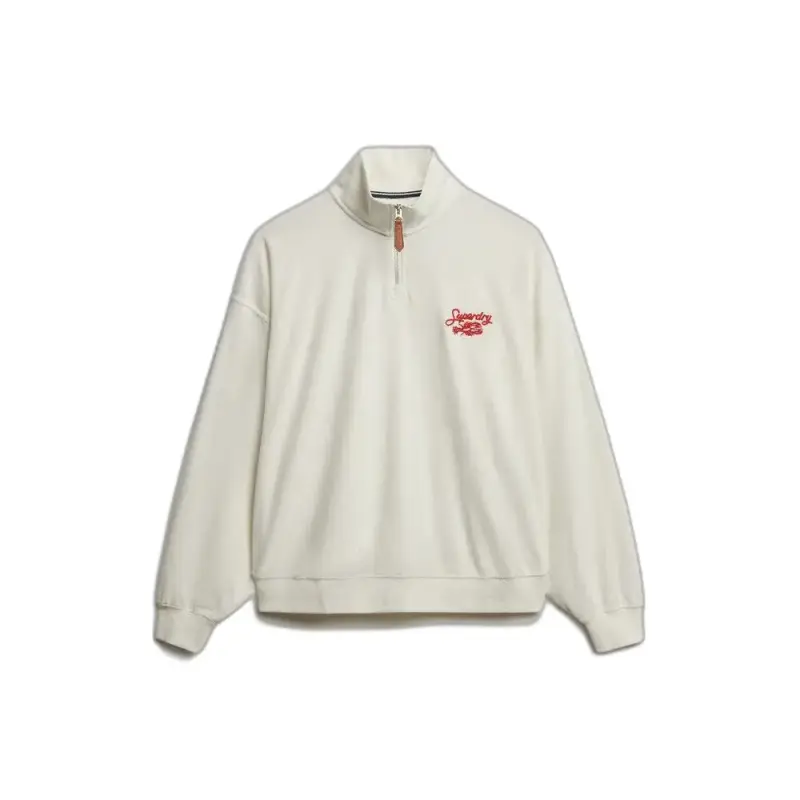 Felpa girocollo con zip donna Superdry Heritage