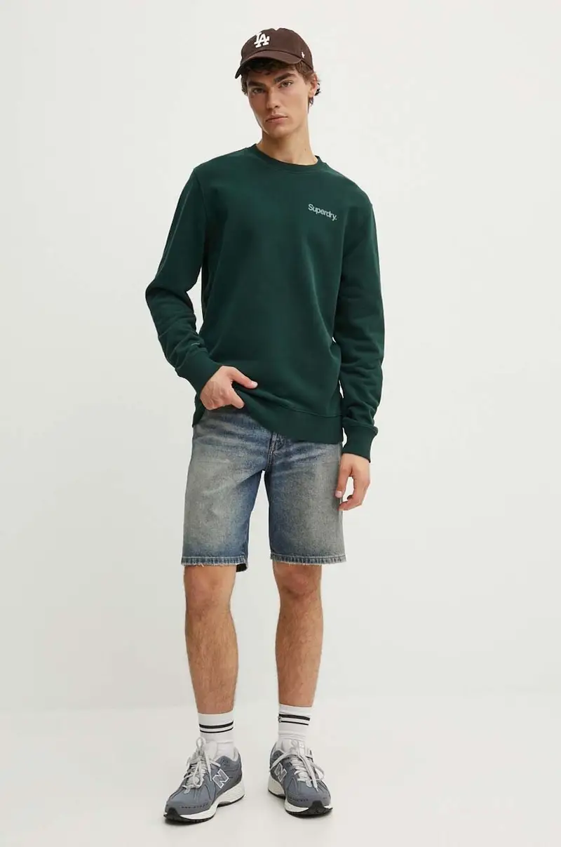 felpa in cotone uomo colore verde M2013738A-27E miniatura 2