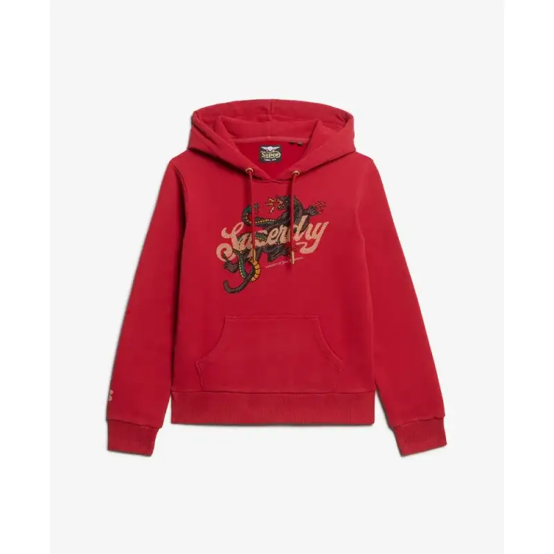 Felpa in fantasia con cappuccio da bambina Superdry Tattoo Script