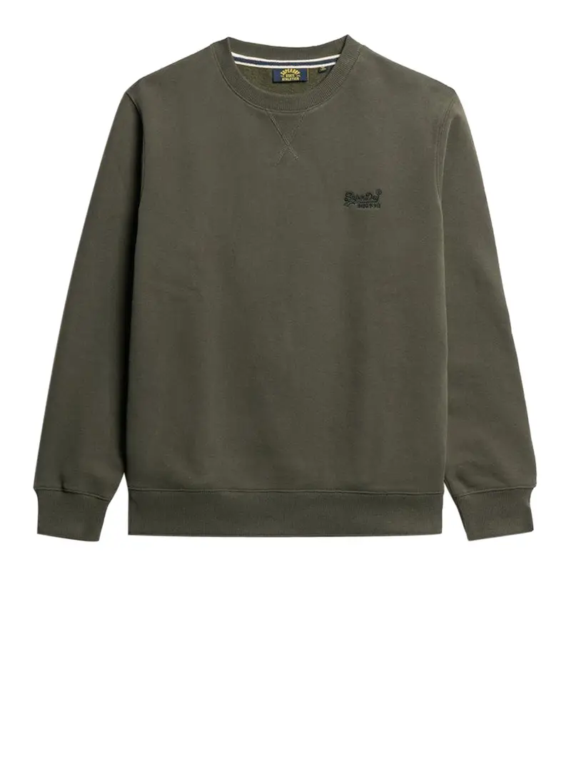 felpa superdry essential logo crew da uomo - verde