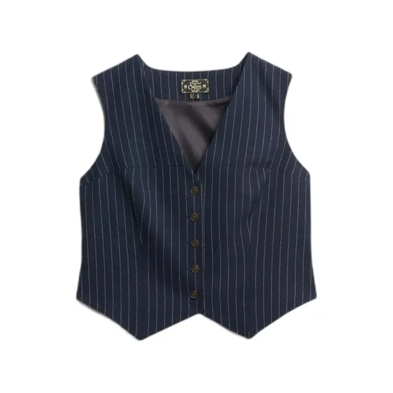 Gilet da costume donna Superdry Pinstripe