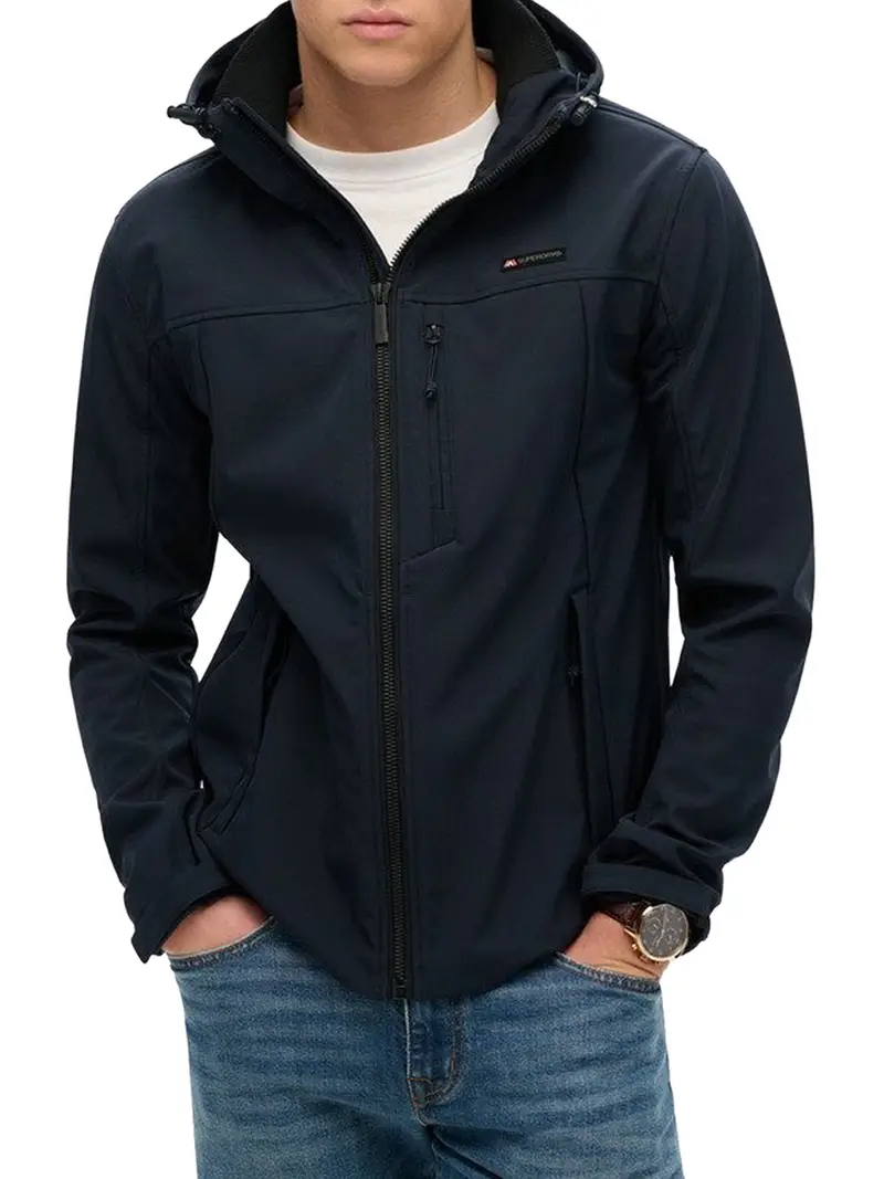 giubbino superdry soft shell trekker da uomo - blu