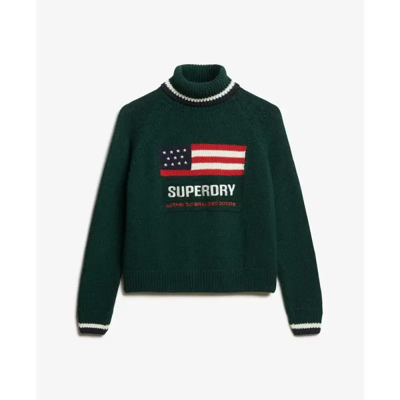 Maglione a collo alto in maglia donna Superdry Americana