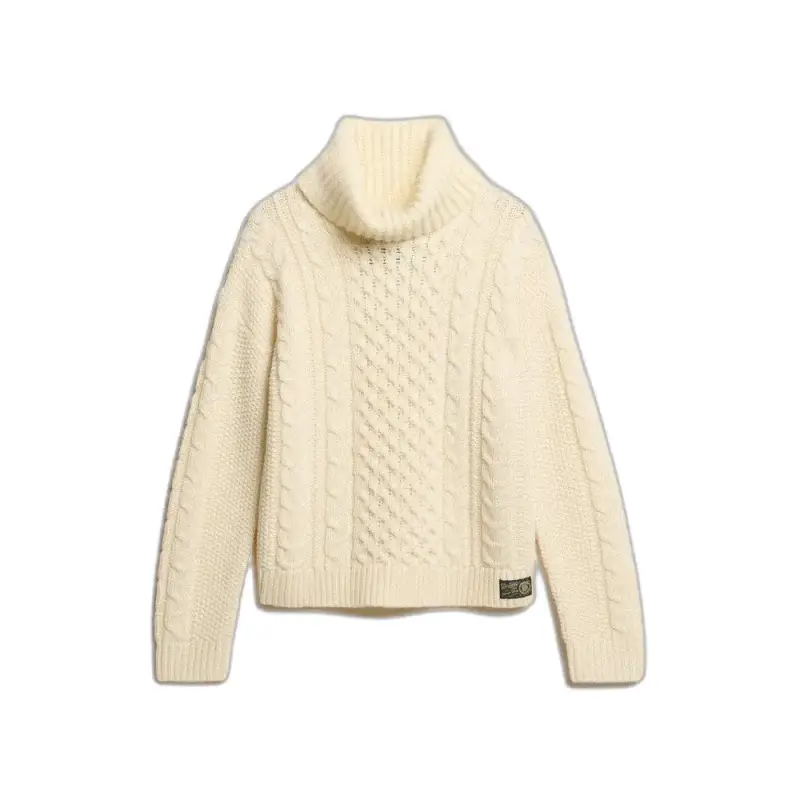 Maglione a collo alto in maglia treccia donna Superdry