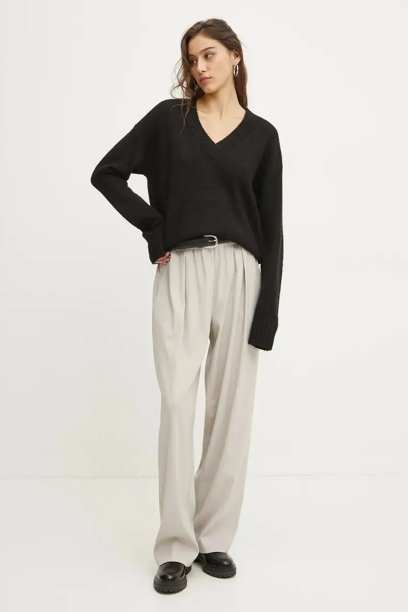 maglione in misto lana donna colore nero W6110553A-02A miniatura 2