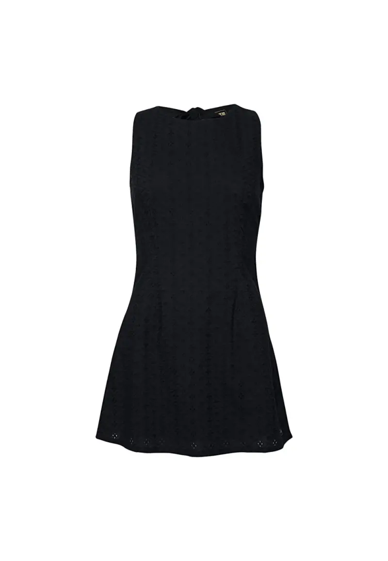 Mini abito vintage in pizzo sangallo - 36 / Blu