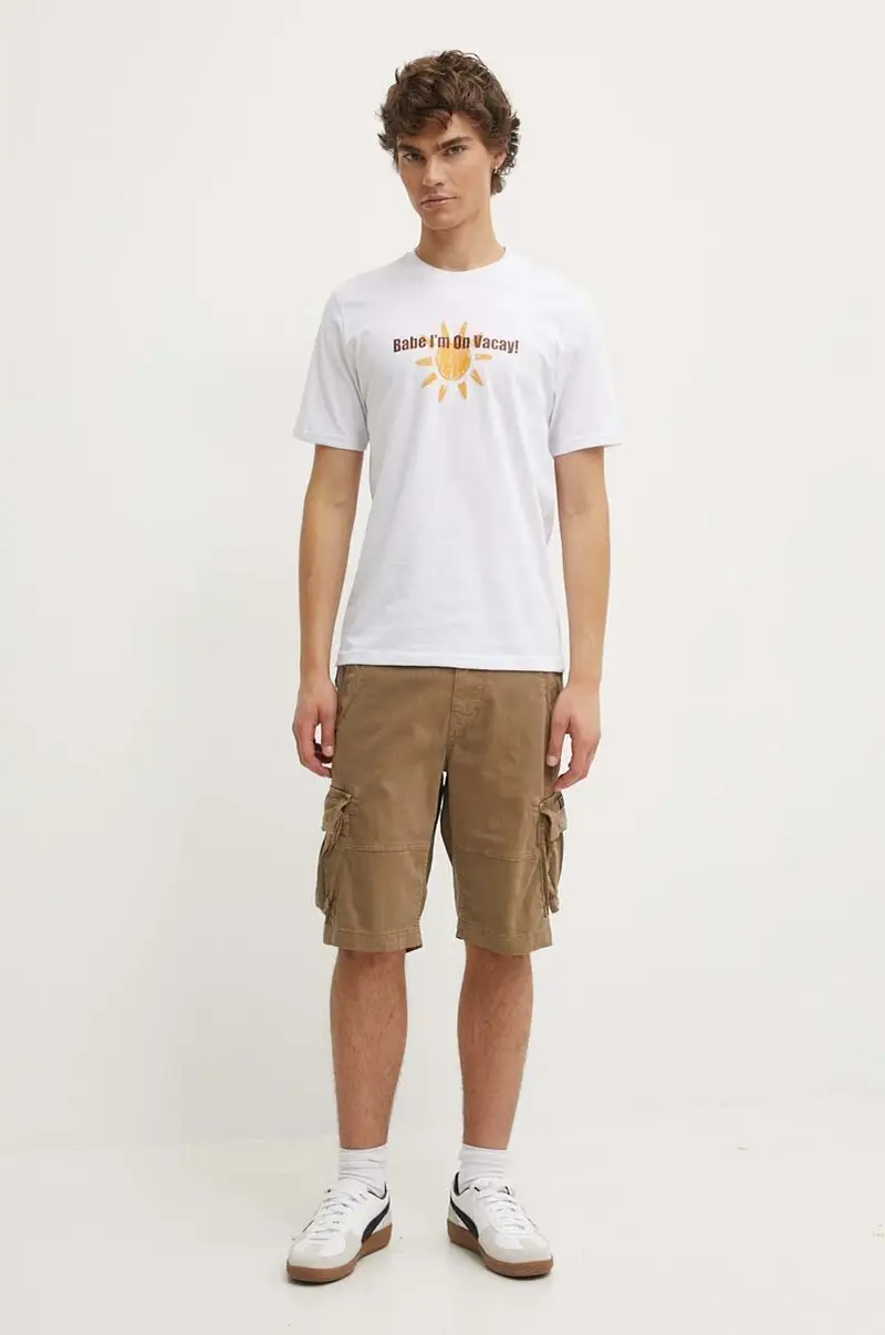 pantaloncini uomo colore beige miniatura 2