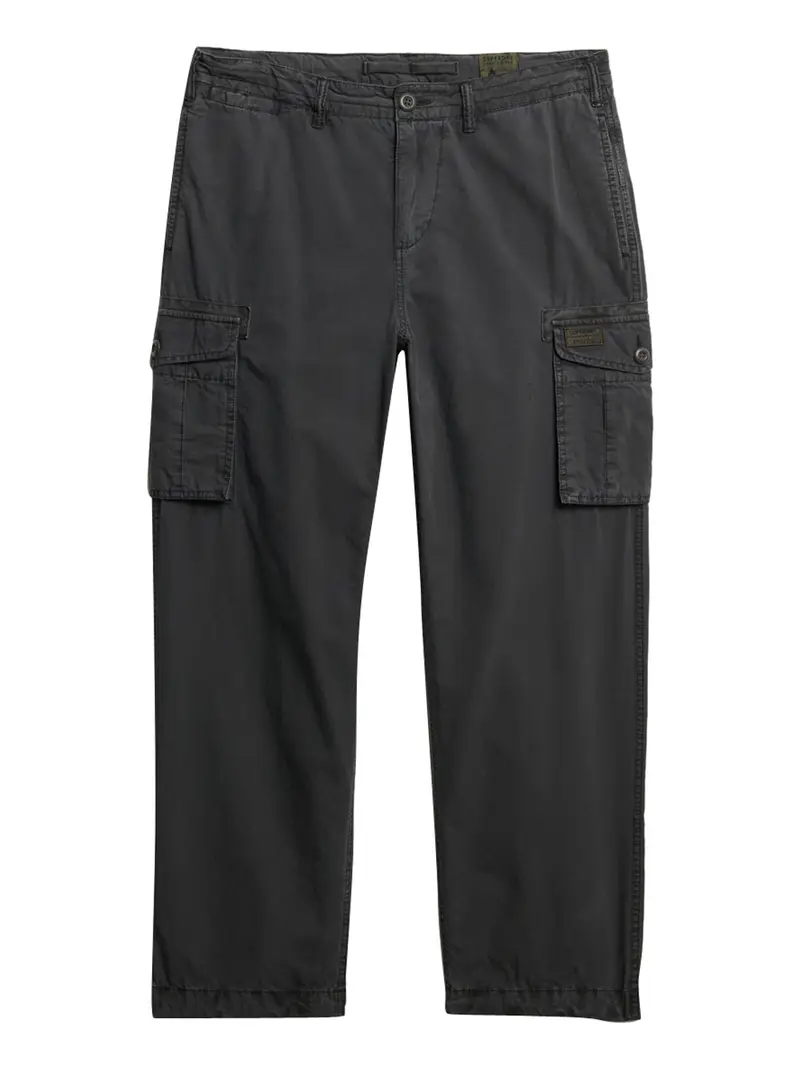 pantalone cargo superdry parachute light da uomo - nero
