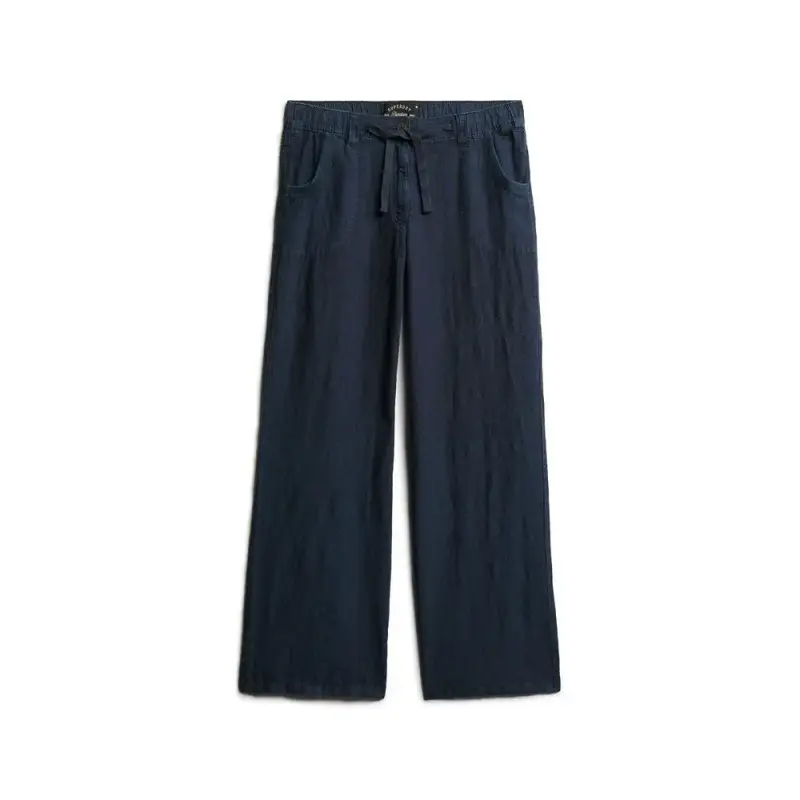 Pantaloni a vita bassa in lino donna Superdry