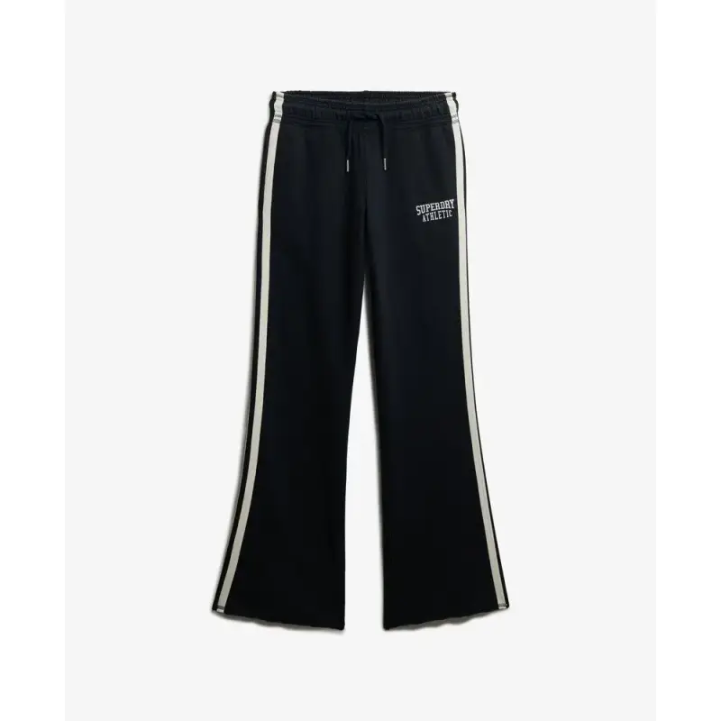 Pantaloni da jogging a zampa d elefante a righe donna Superdry Athletic