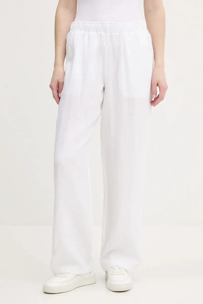 pantaloni in lino colore beige W7011182A-04C miniatura 3