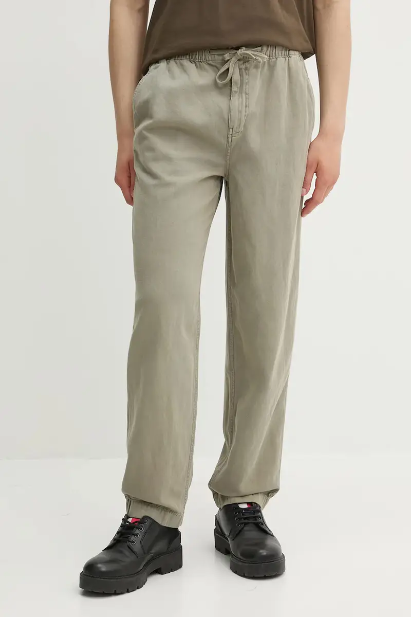 pantaloni in lino misto Verde