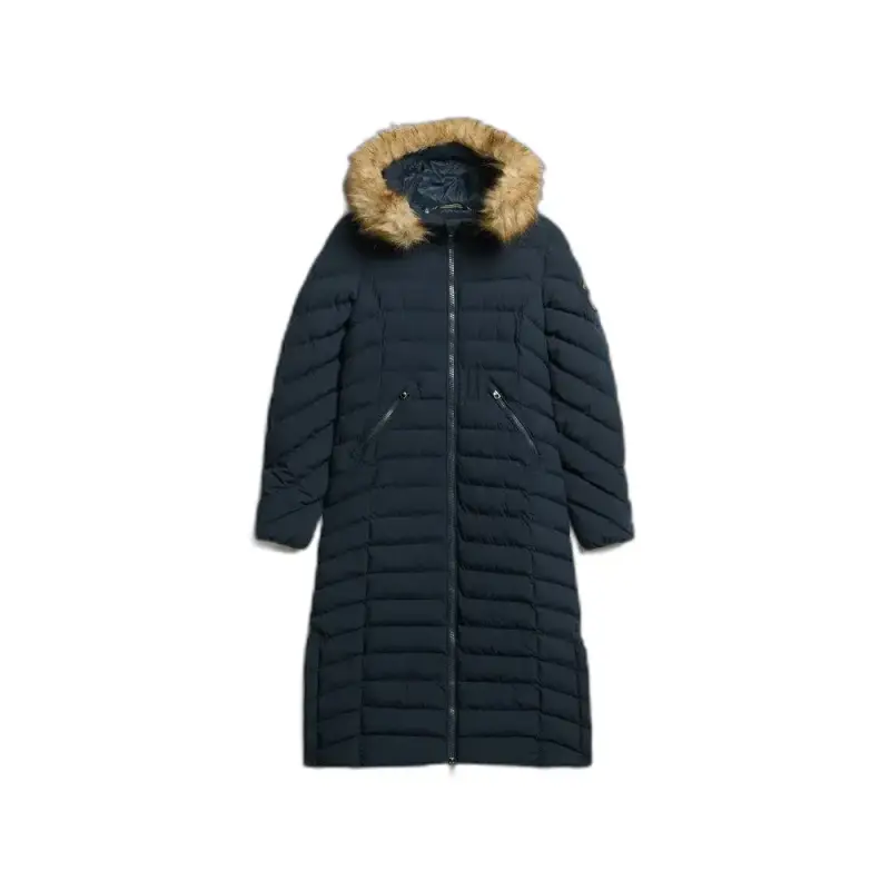 Parka lunga con cappuccio in pelliccia sintetica donna Superdry Fuji