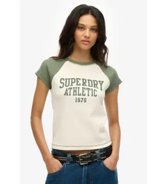 per donna W1011603A T-shirt bianca a maniche raglan (S), Bianco, Casual, Cotone, Manica corta