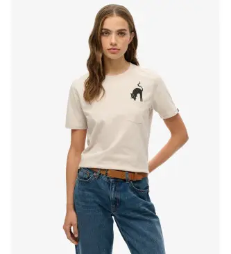 per donna W1011623A Maglietta beige con letture psichiche (XS), Casual, Cotone, Manica corta