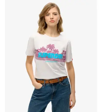 per donna W1011710A T-shirt rilassata a righe bianche per esterni (XS), Bianco, Casual, Cotone, Manica corta