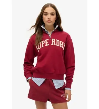 per donna W2012259A Felpa rossa con applicazione Athletic Ess (M), Rosso, Casual, Cotone