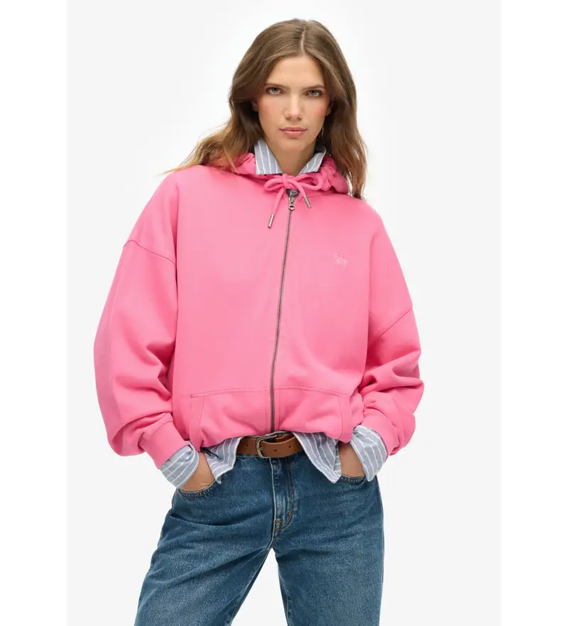 per donna. W2012350A Felpa con cerniera Pink Studios (XS), Casual, Rosa, Polister riciclato, Sostenibile