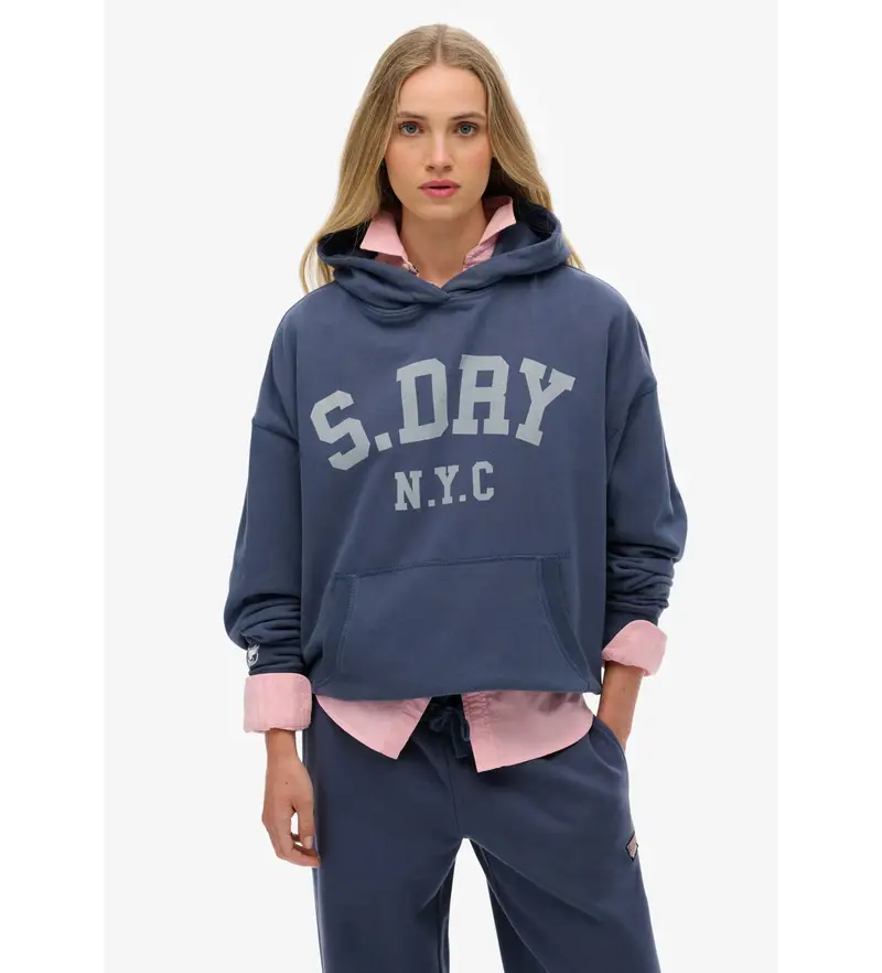 per donna W2012430A Felpa blu navy essenziale (M), Casual, Cotone