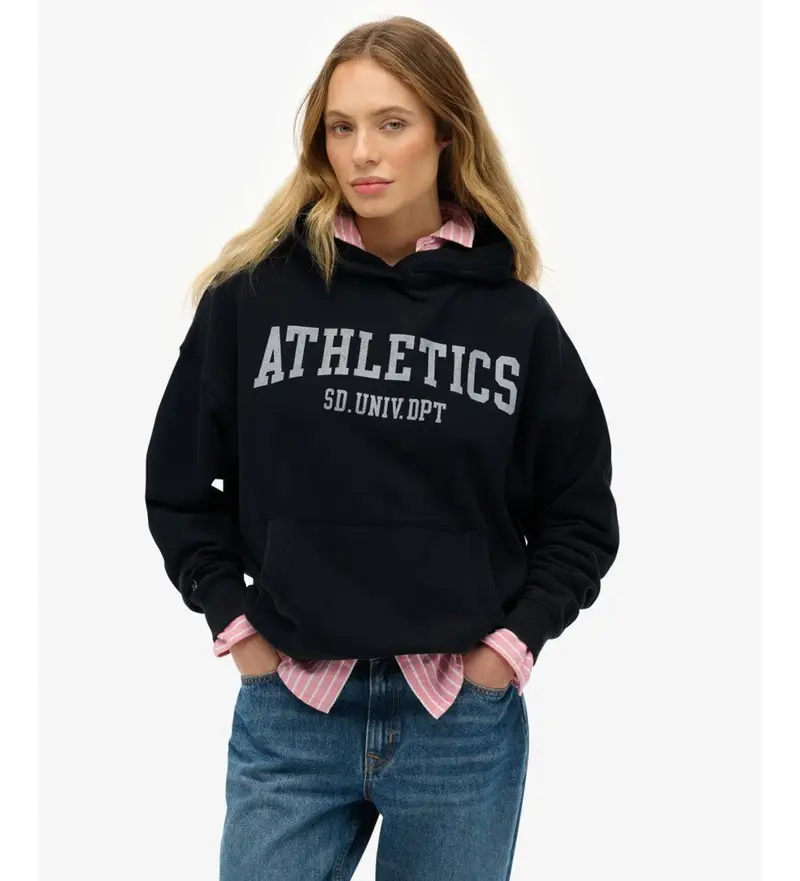 per donna W2012430A Felpa blu navy Relaxed Athletic Essentials (XXS), Casual, Cotone