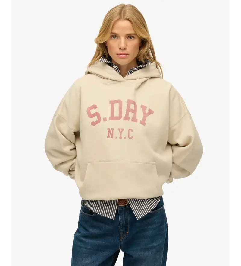 per donna W2012452A Felpa beige Athletic Essentials Relax (M), Casual, Cotone