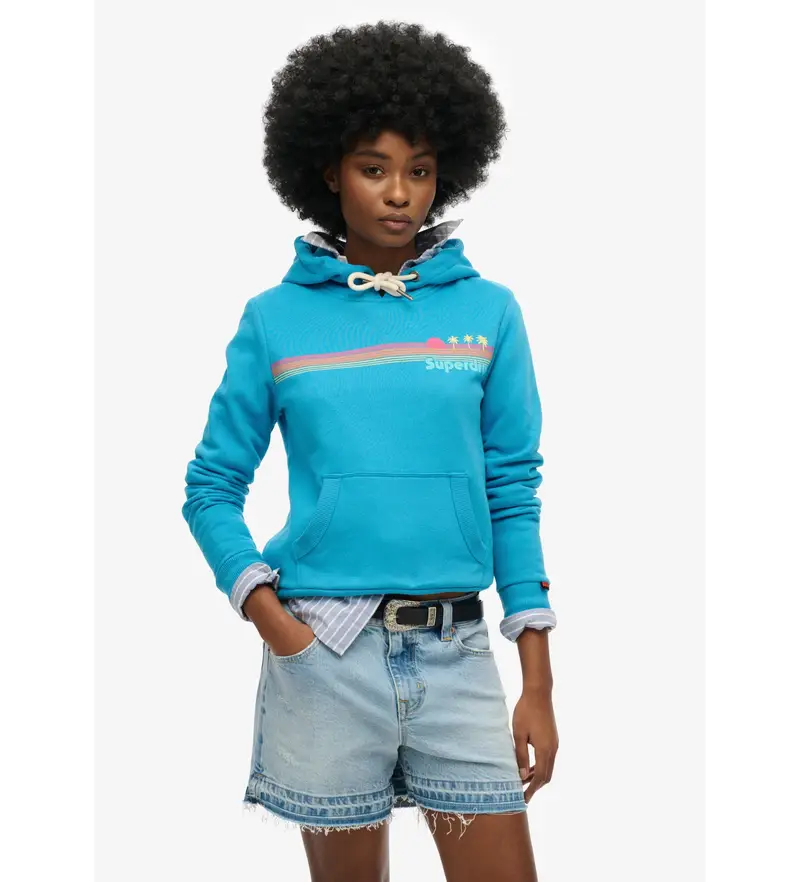 per donna W2012488A Felpa a righe arcobaleno blu (M), Casual, Cotone