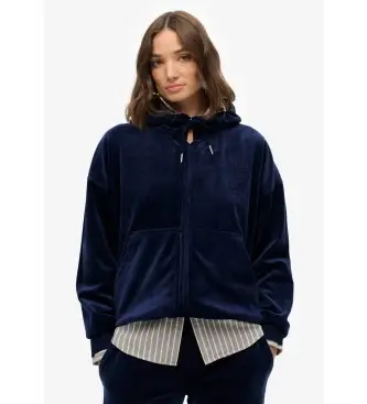 per donna W2012544A Felpa in velluto blu navy Country Club (XXL), Casual, Poliestere