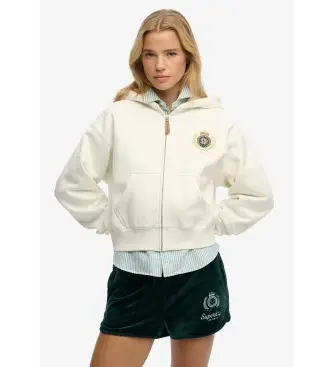 per donna W2012590A Felpa con cappuccio Country Club Ziphood bianco sporco (XL), Casual, Cotone