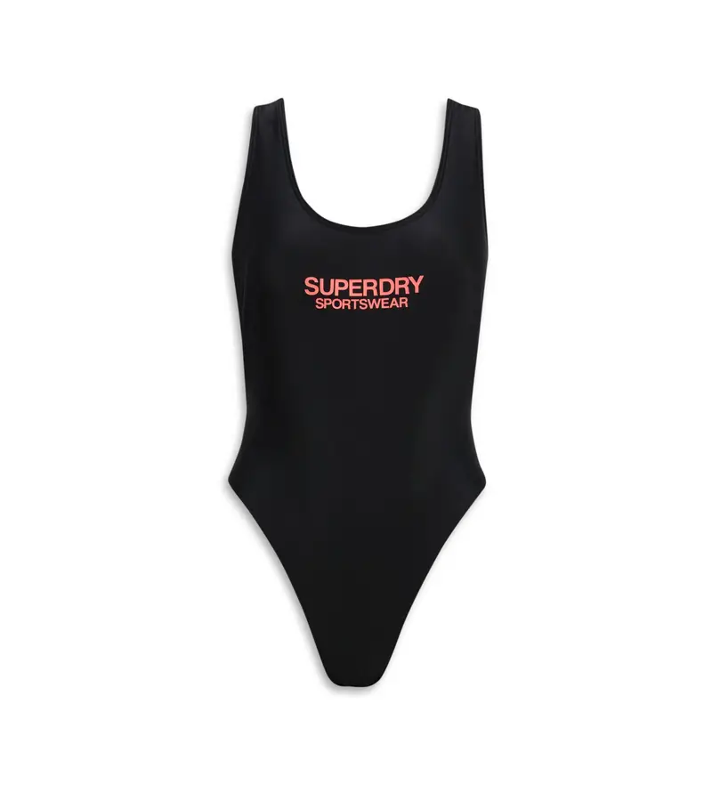 per donna W3010385A Costume da bagno nero elasticizzato con scollatura sulla schiena (S), Beachwear, Polister riciclato, Sostenibi