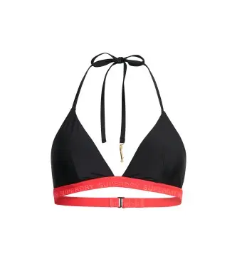per donna W3010394A Top bikini elasticizzato a triangolo nero (S), Beachwear, Polister riciclato, Sostenibile