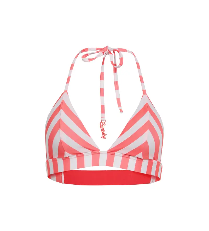 per donna W3010395A Reggiseno bikini a triangolo a righe rosa (L), Beachwear, Polister riciclato, Sostenibile