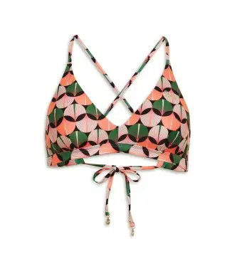 per donna W3010407A Top bikini a triangolo con spalline incrociate multicolori (L), Multicolore, Beachwear, Polister riciclato, So